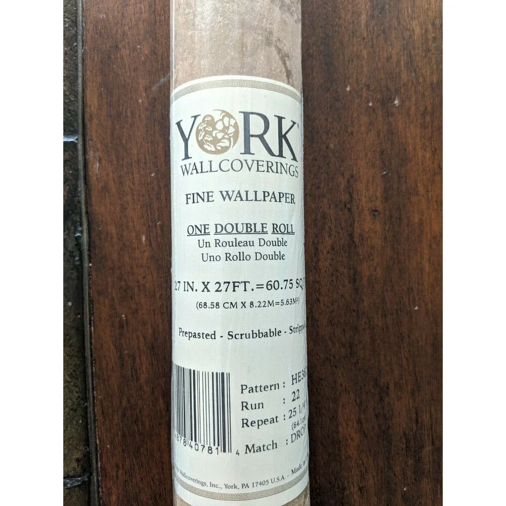 York Wallcoverings Fine Wallpaper One Double Roll 60.75 sq.et Tan & Gold New